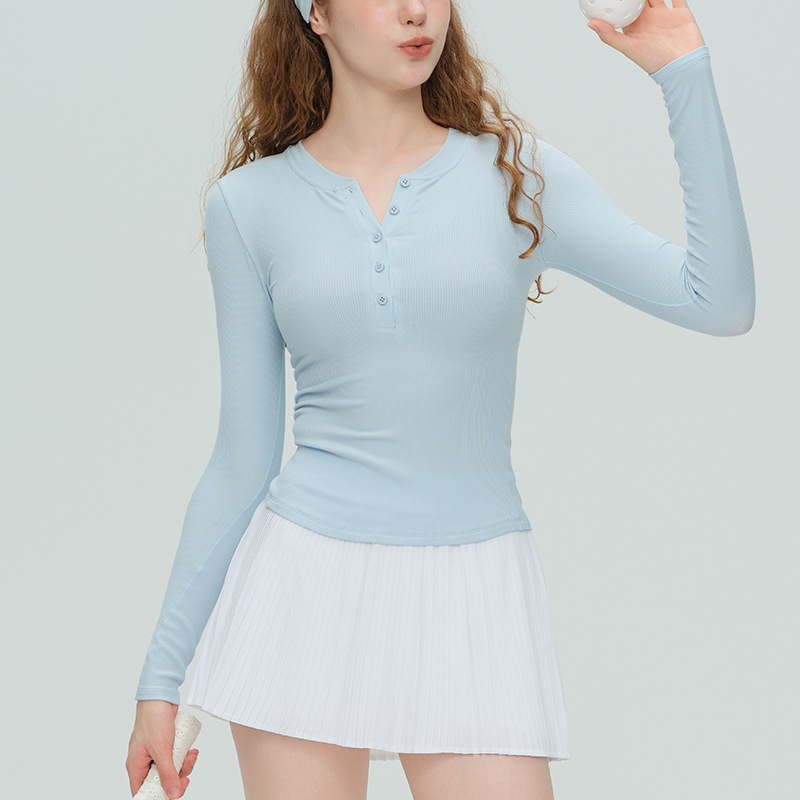 Light Blue Long Sleeve Tennis Top