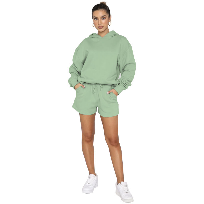 Mint Green Hoodie and Shorts Set