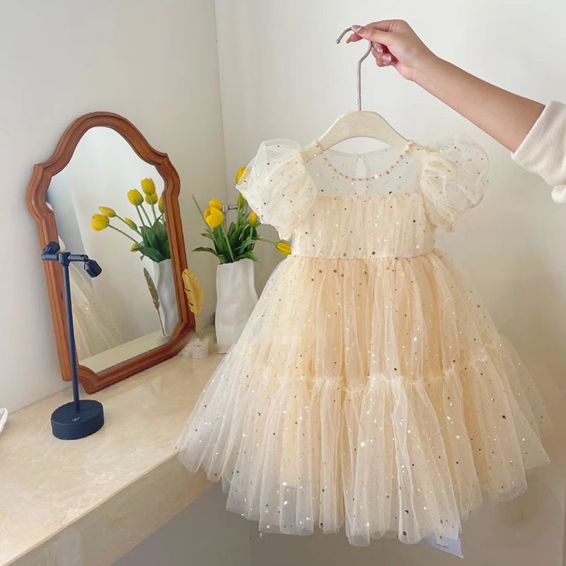 Girls' Elegant Tulle Party Dress (One Corlour)