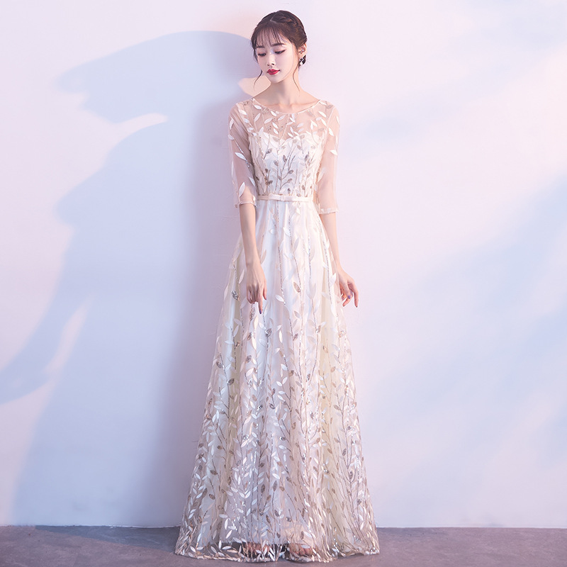 Elegant Silver Evening Gown/School Graduation Dress