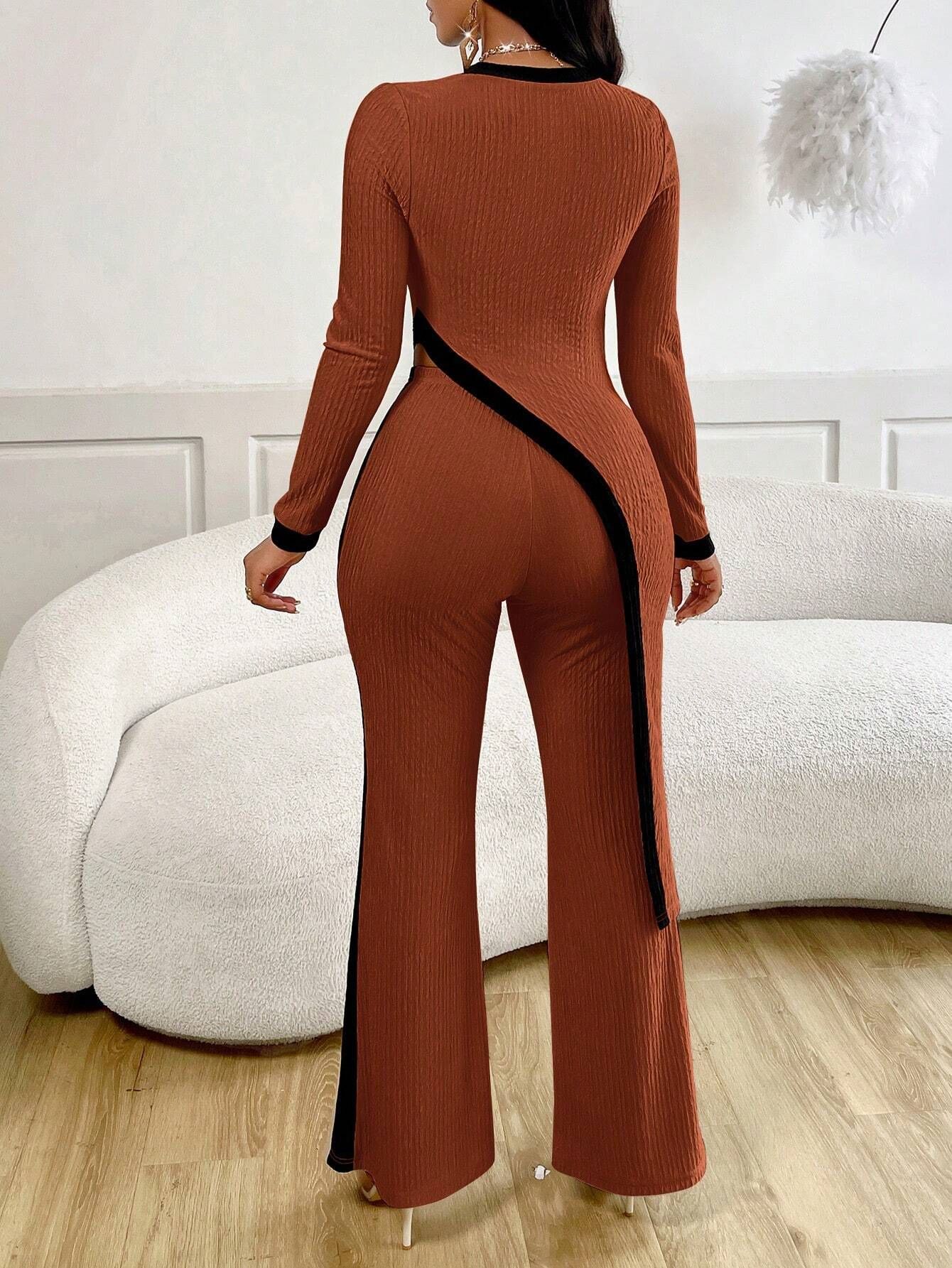 Pleated Beige Jumpsuit 
