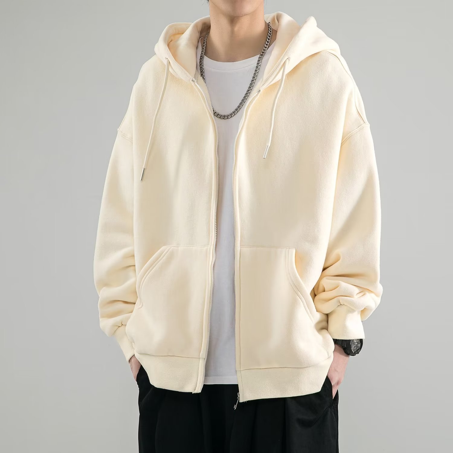 Brown Zip-Up Hoodie