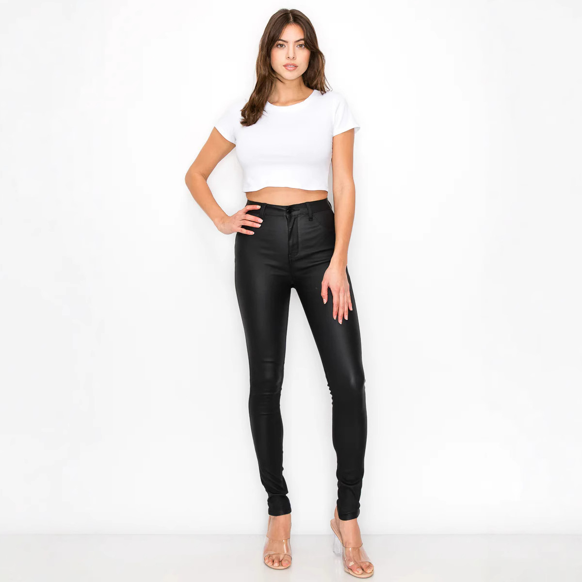 Black High-Waist Skinny Pants