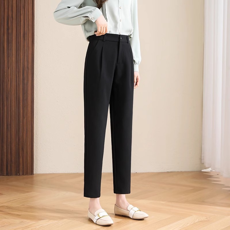 Women's Black High-Waisted Trousers