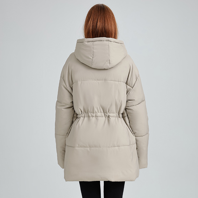 Beige Hooded Puffer Jacket