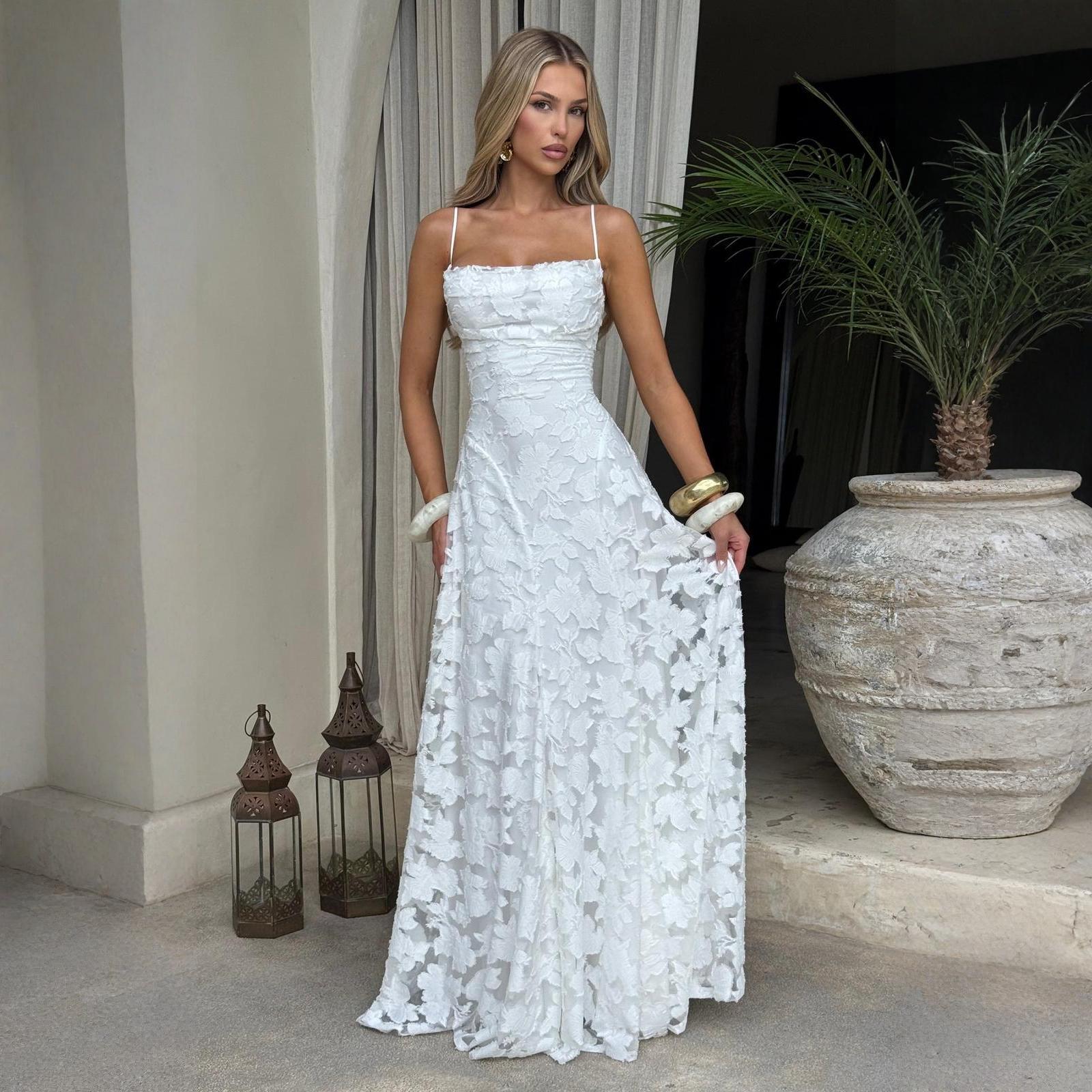 Elegant Pink Floral Evening Gown