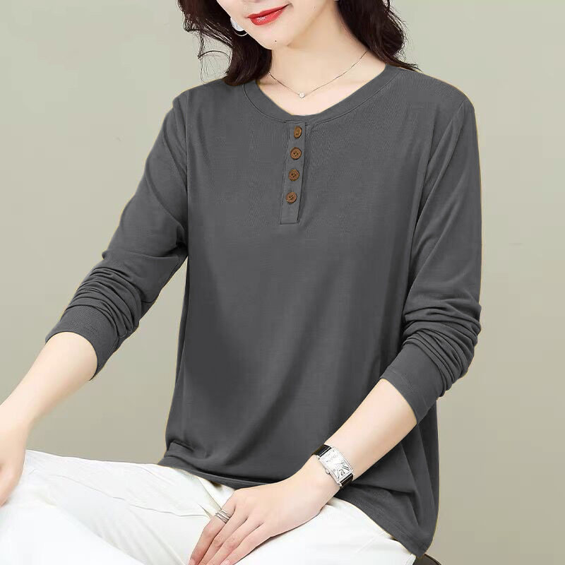 Women's Long Sleeve Henley Top
