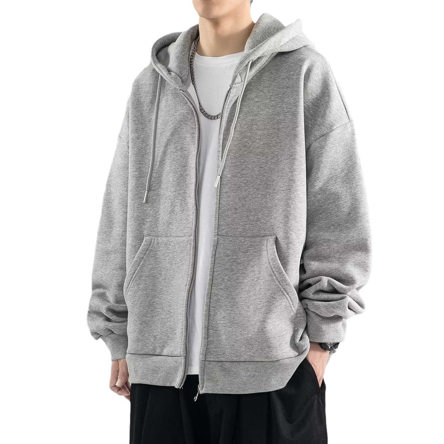 Brown Zip-Up Hoodie