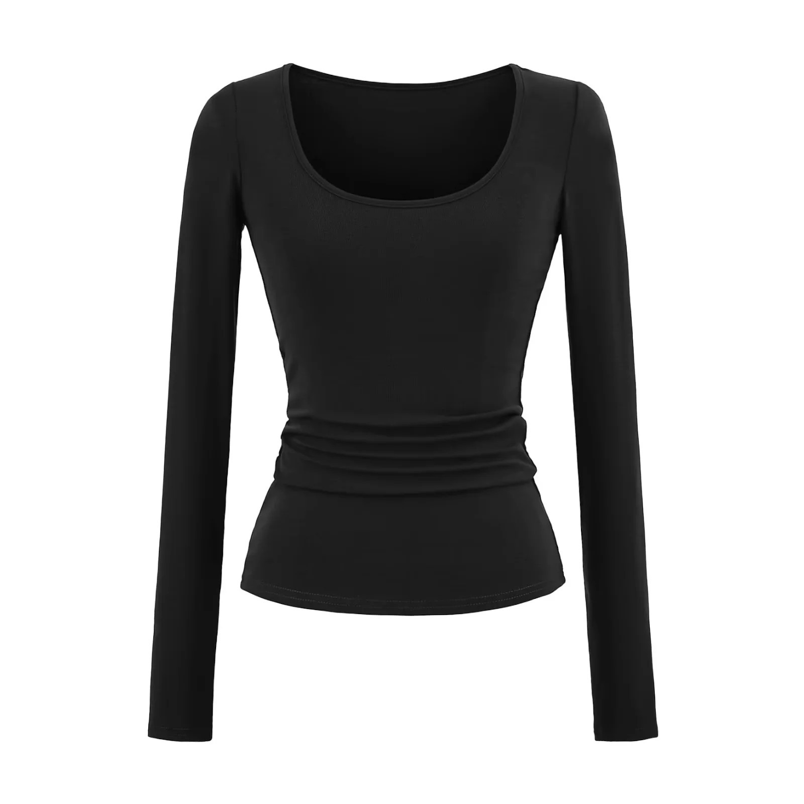 Basic Long Sleeve Scoop Neck Shirts