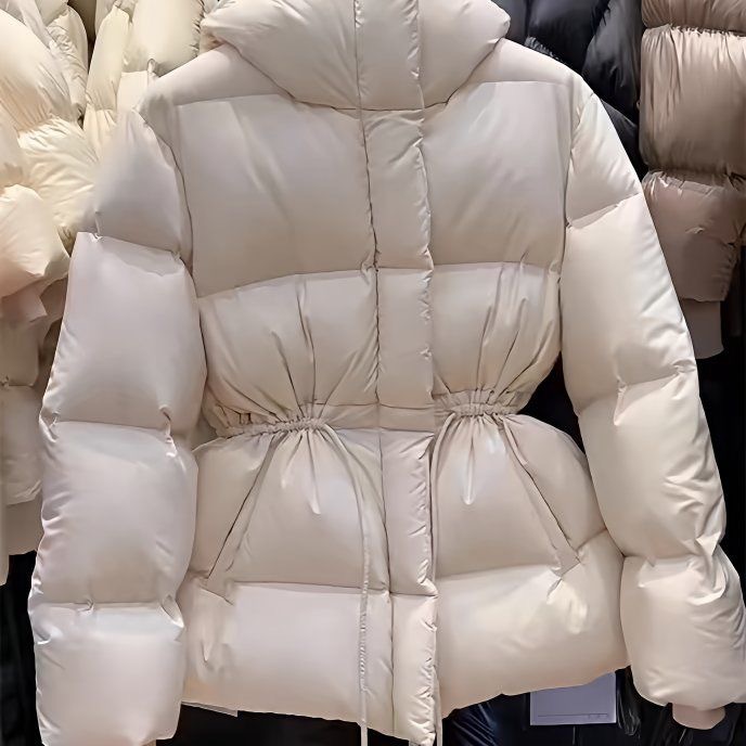 Women's beige puffer jacket