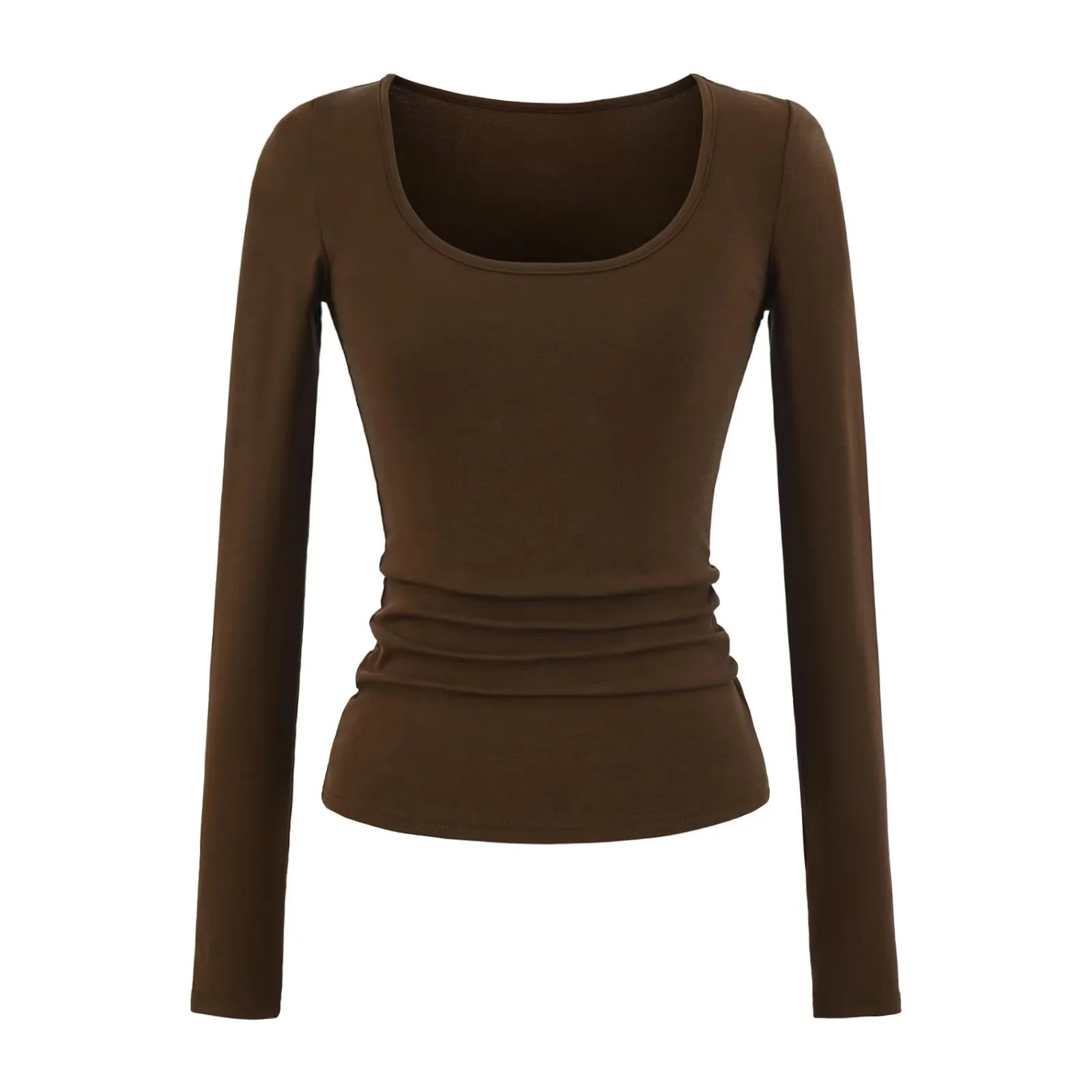 Basic Long Sleeve Scoop Neck Shirts