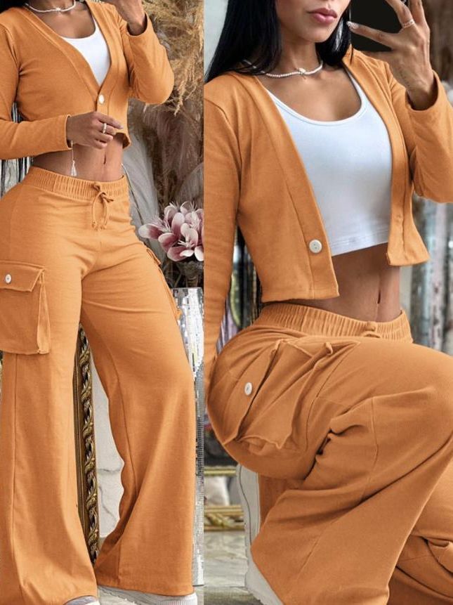 Beige Three-Piece Casual Set