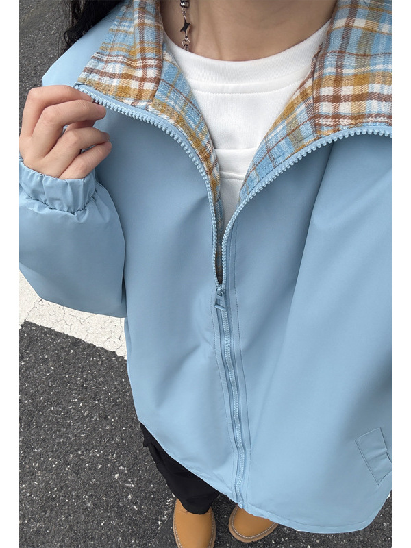 Light Blue Zip-Up Jacket
