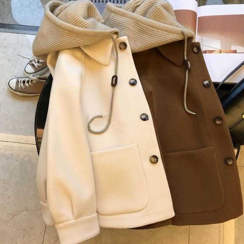 Stylish Hooded Wool Blend Coats