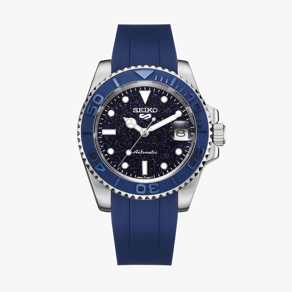 Seiko Mod "Yacht Master bleu cadran noir"