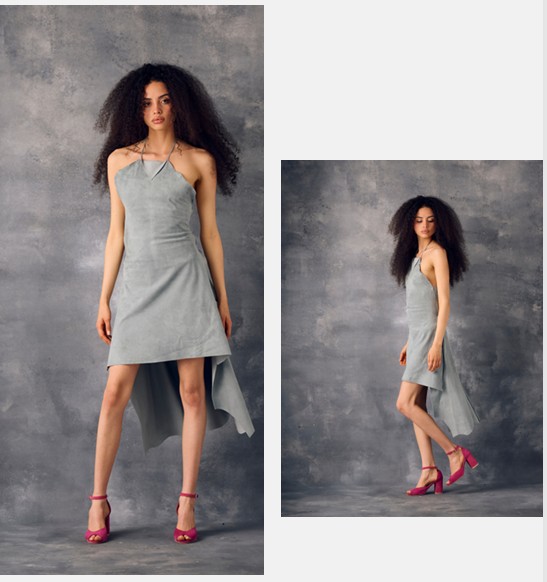 Vestido asimétrico gris