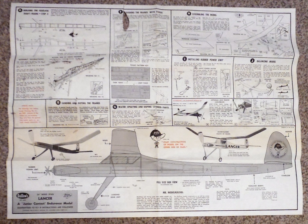 Guillow’s Lancer Endurance Flyer FLAW – MISSING PARTS Pre-Owned