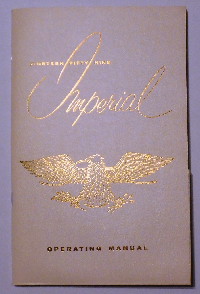 1959 Chrysler Imperial Owner’s Manual Pre-Owned