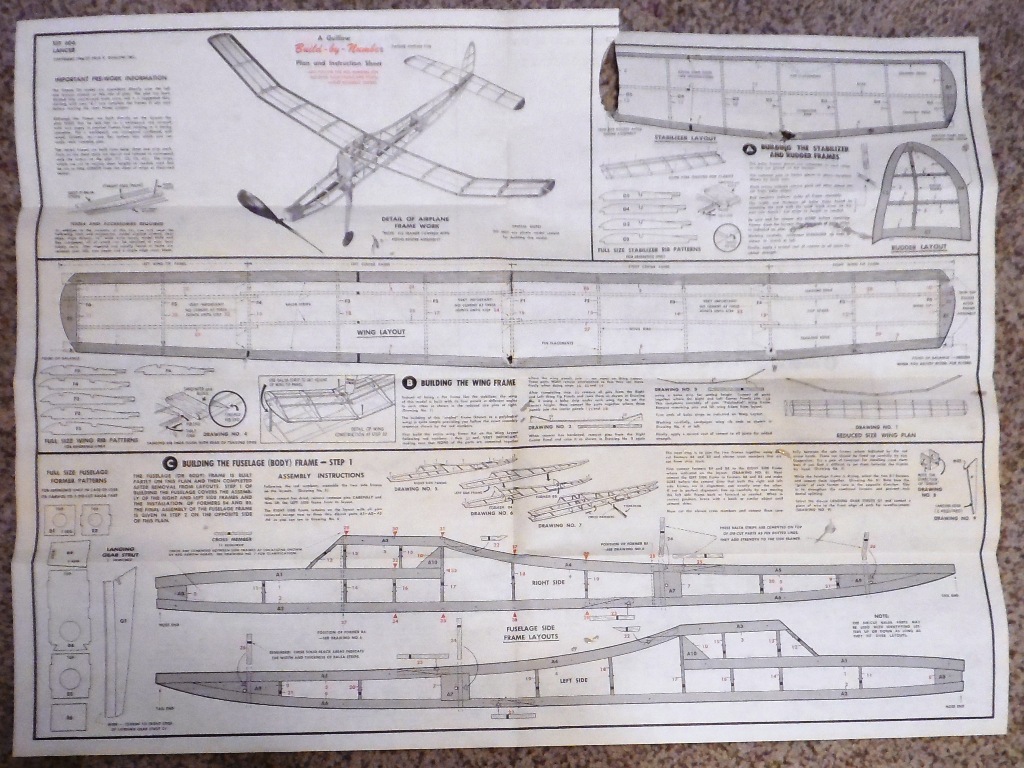 Guillow’s Lancer Endurance Flyer FLAW – MISSING PARTS Pre-Owned