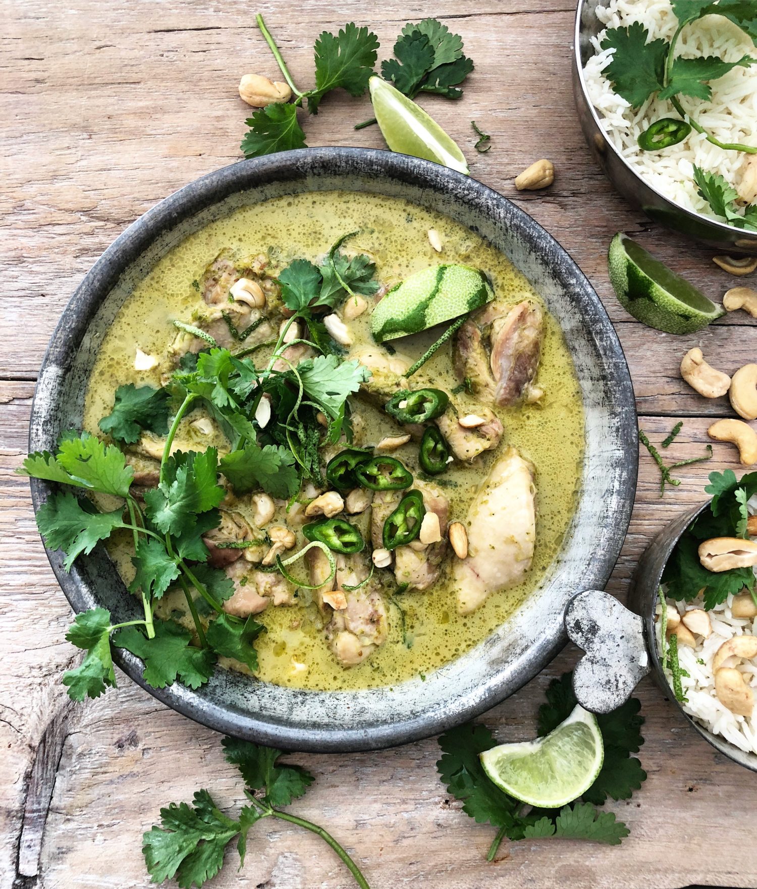 Thai Green Chicken Curry with Vegetables & Fragrant Rice