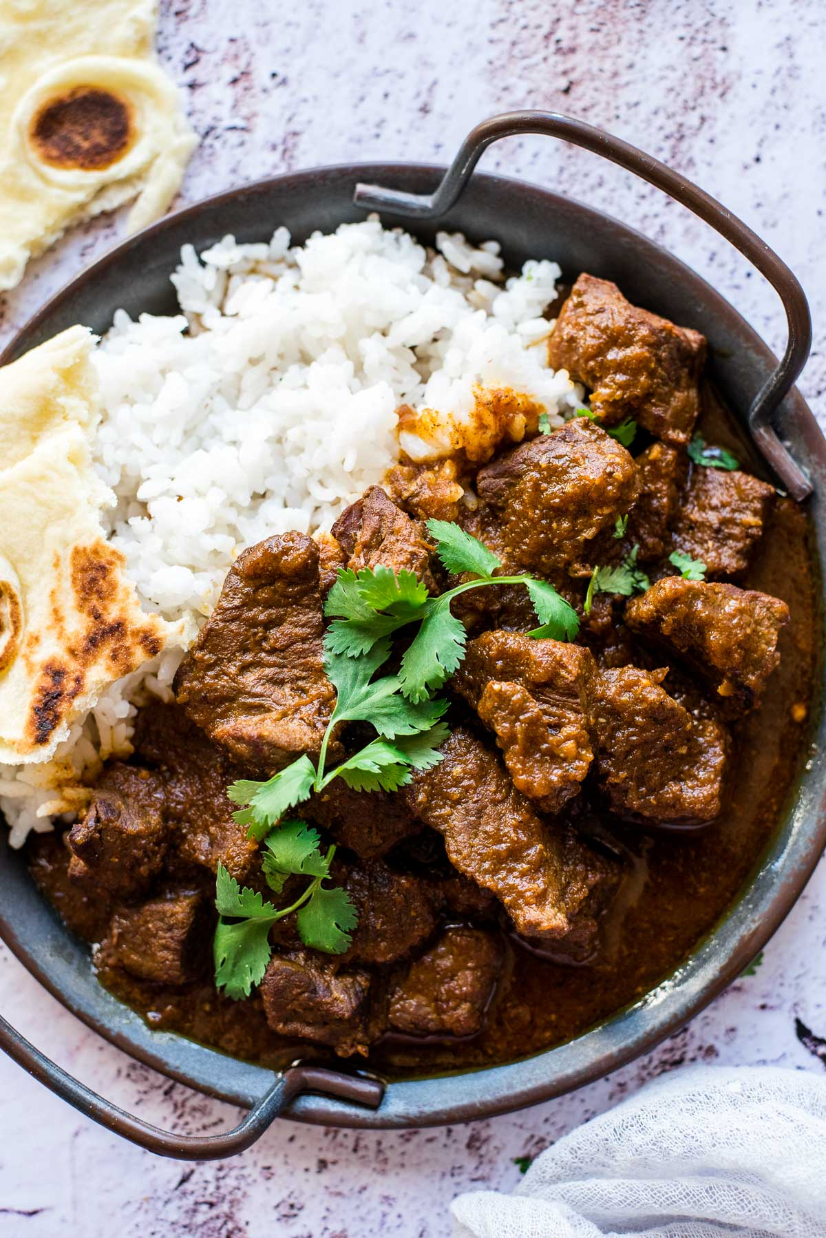 South Indian Beef Curry with Fragrant Rice