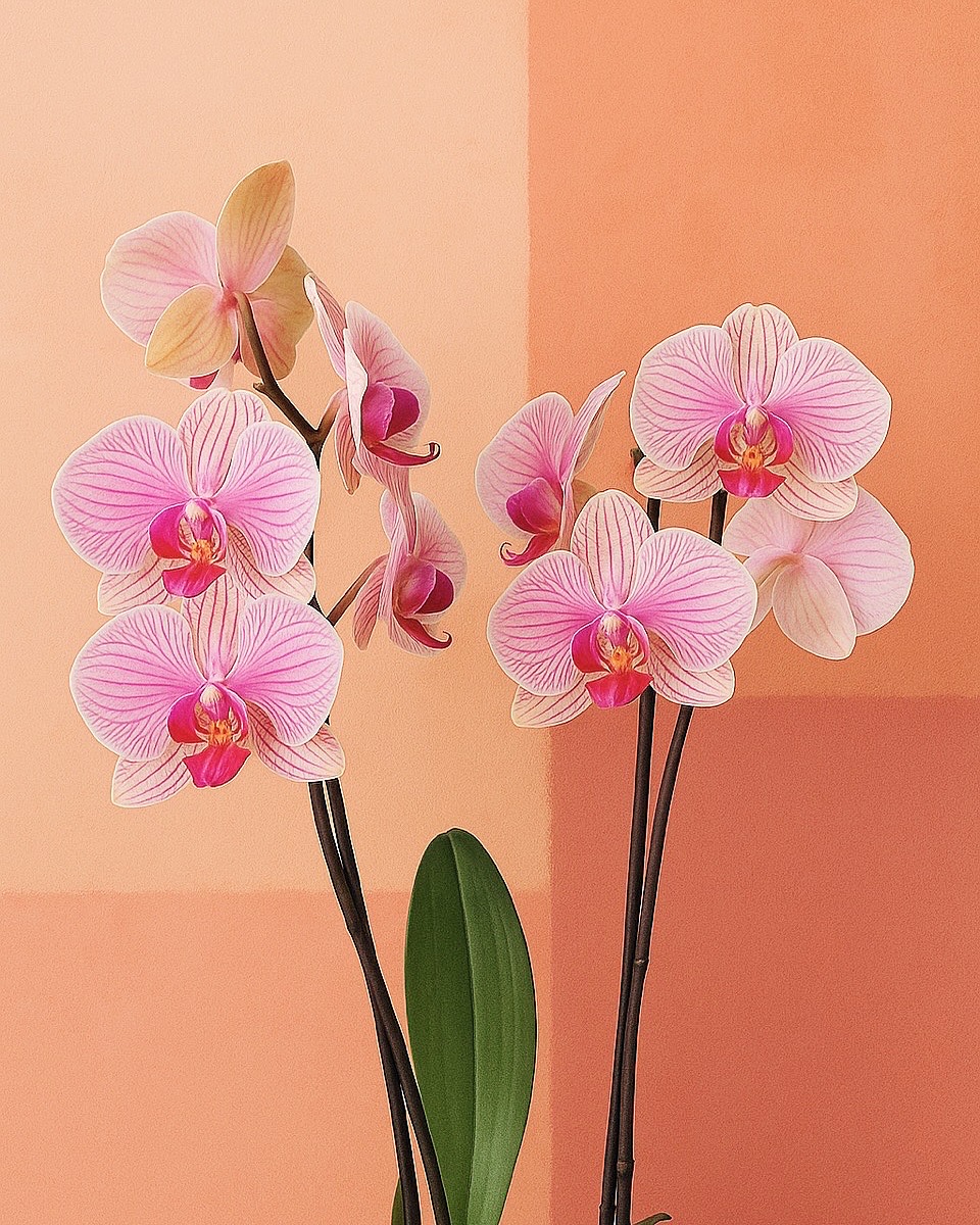 Orquídea Phalenopsis Rosa a Rayas