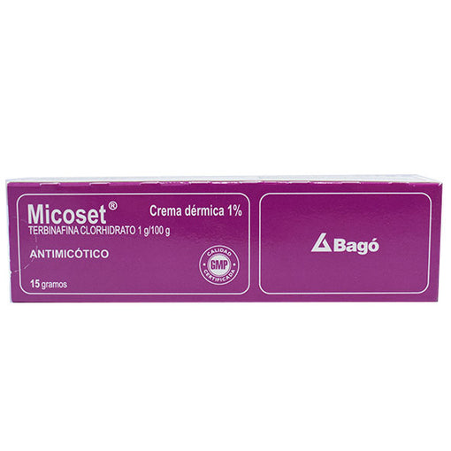 Micoset Crema dérmica X Tubo 15G Terbinafina clorhidrato 1%. Antimicoticos dermatologicos