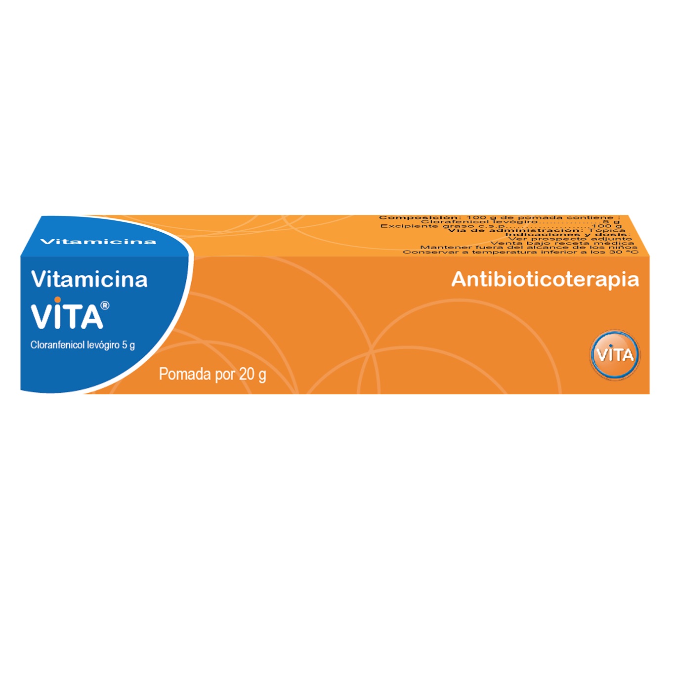 Vitamicina pomada X 20g tubo Cloranfenicol levogiro 5 g