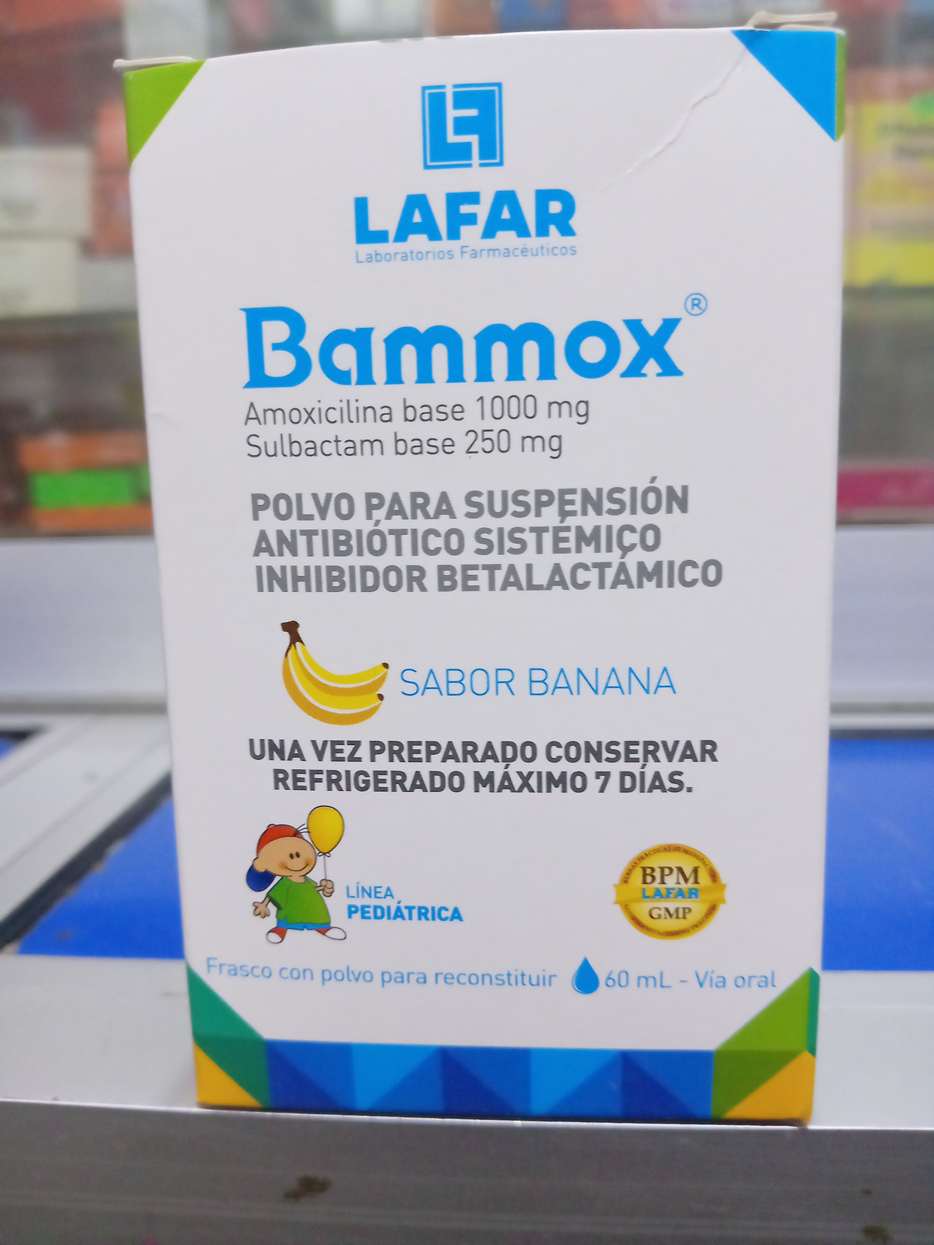 Bammox jarabe X 60 ml amoxicilina 1000 mgvsulbactam 250 mg