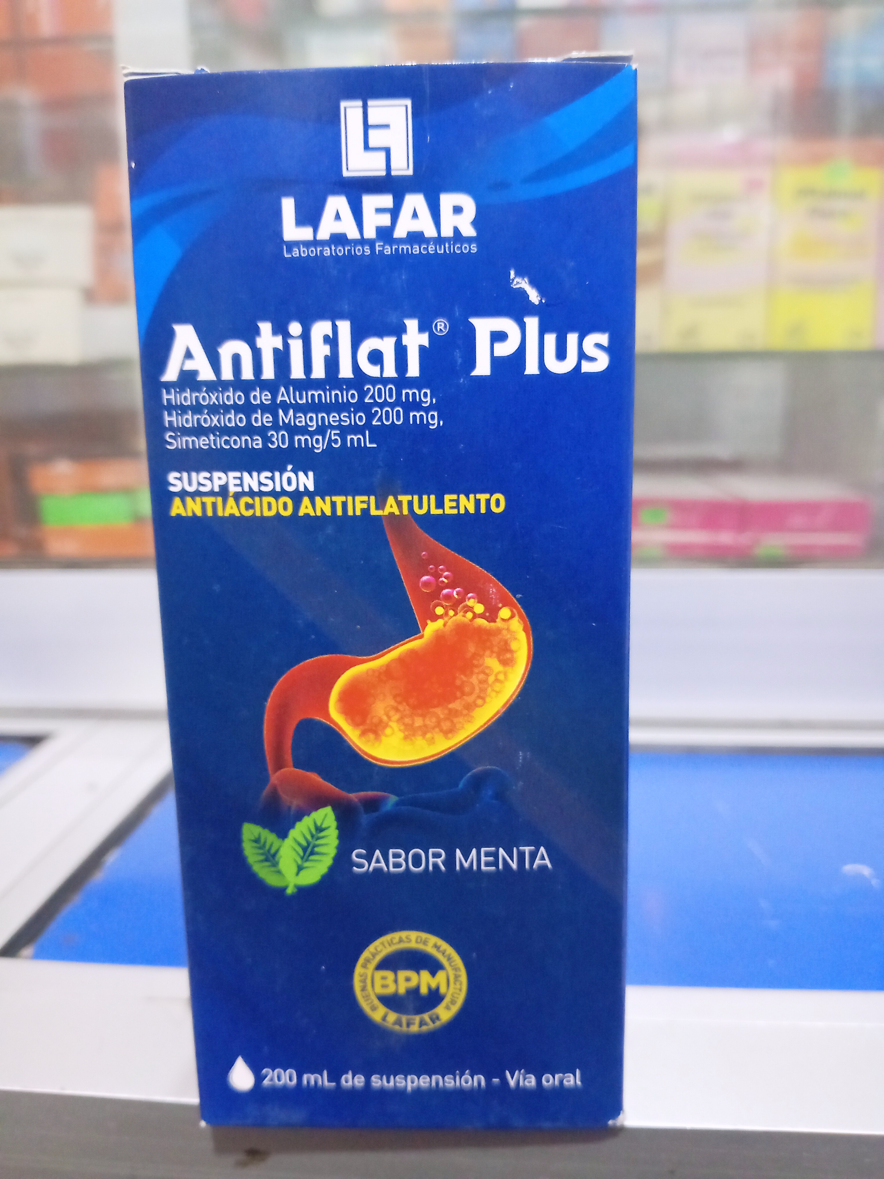 Antiflat Plus jarabe X 200 ml aluminio 200 mg, magnesio 200 mg simeticona 30 mg