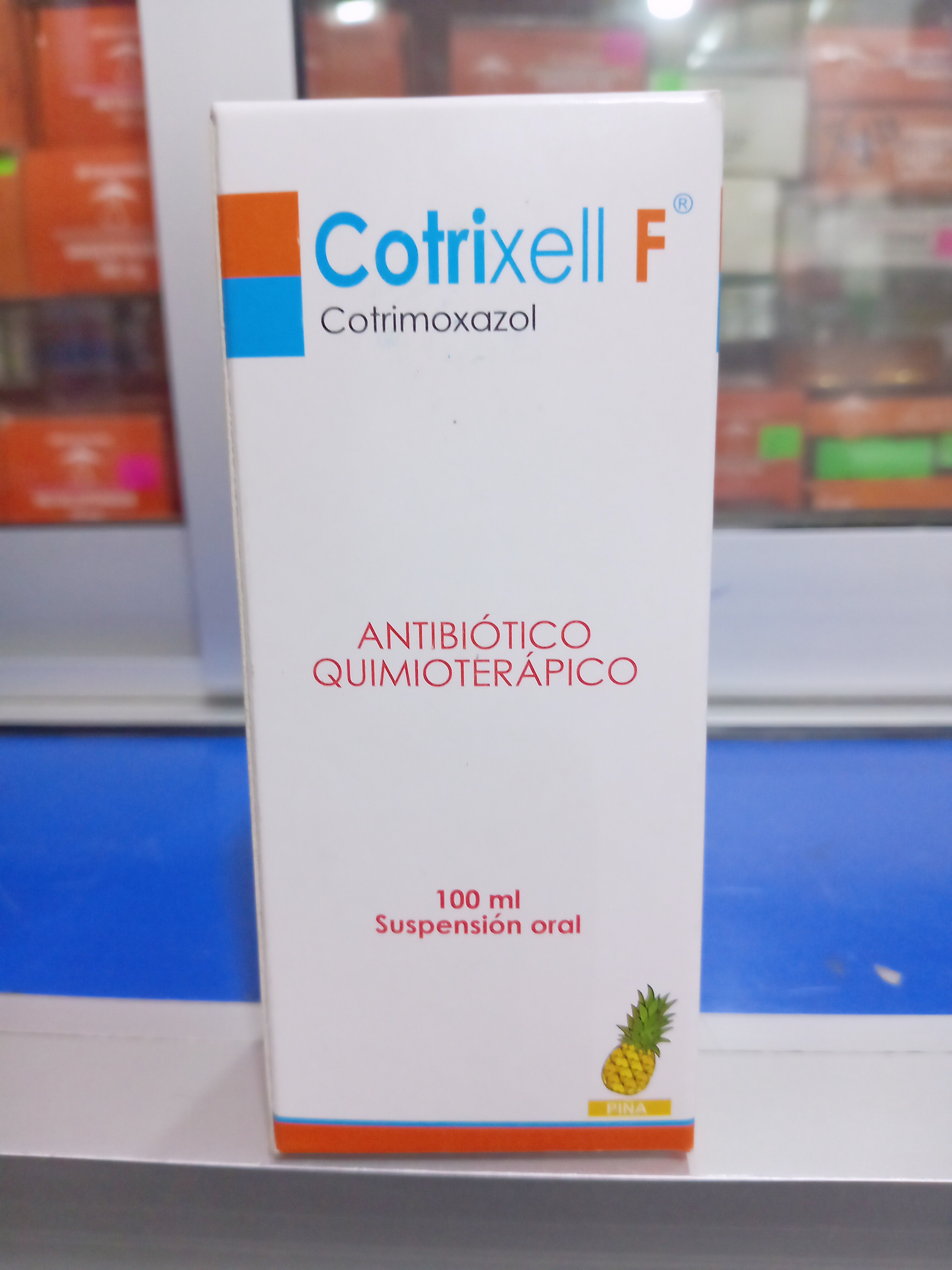 Cotrixell F jarabe X 100 ml Cotrimoxazol forte ( Sulfametoxazol 400 Mg Trimetoprima 800 mg)