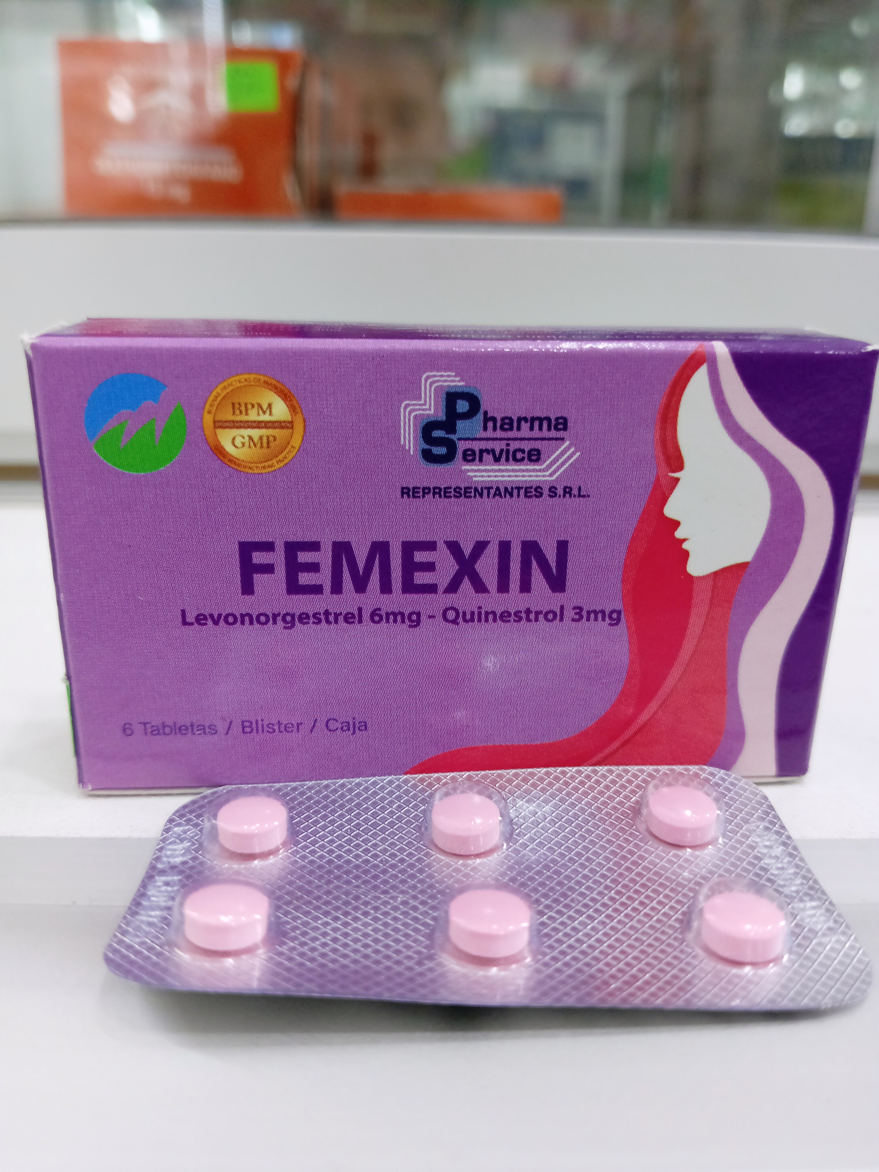 Femexin X Comprimido levonogestrel 6 mg, quinestrol 3 mg