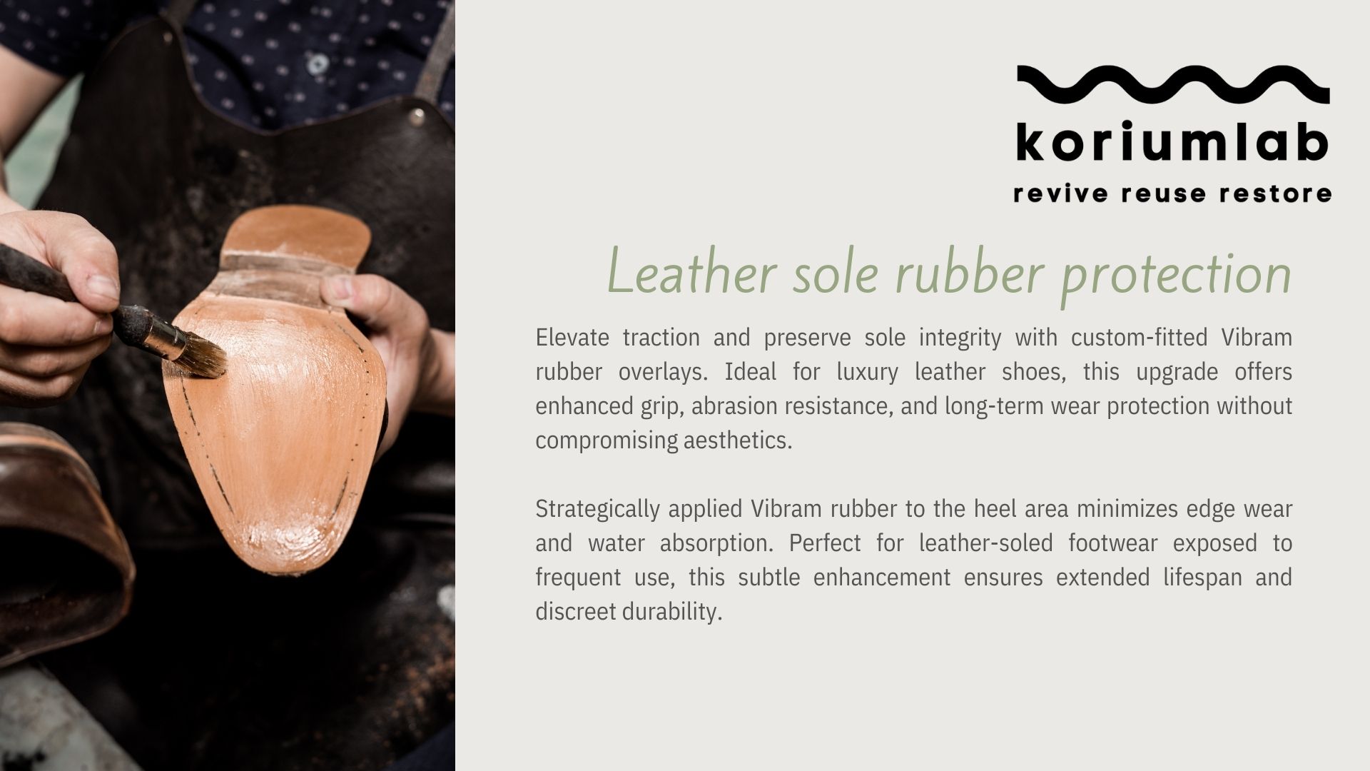 Leather sole rubber protection