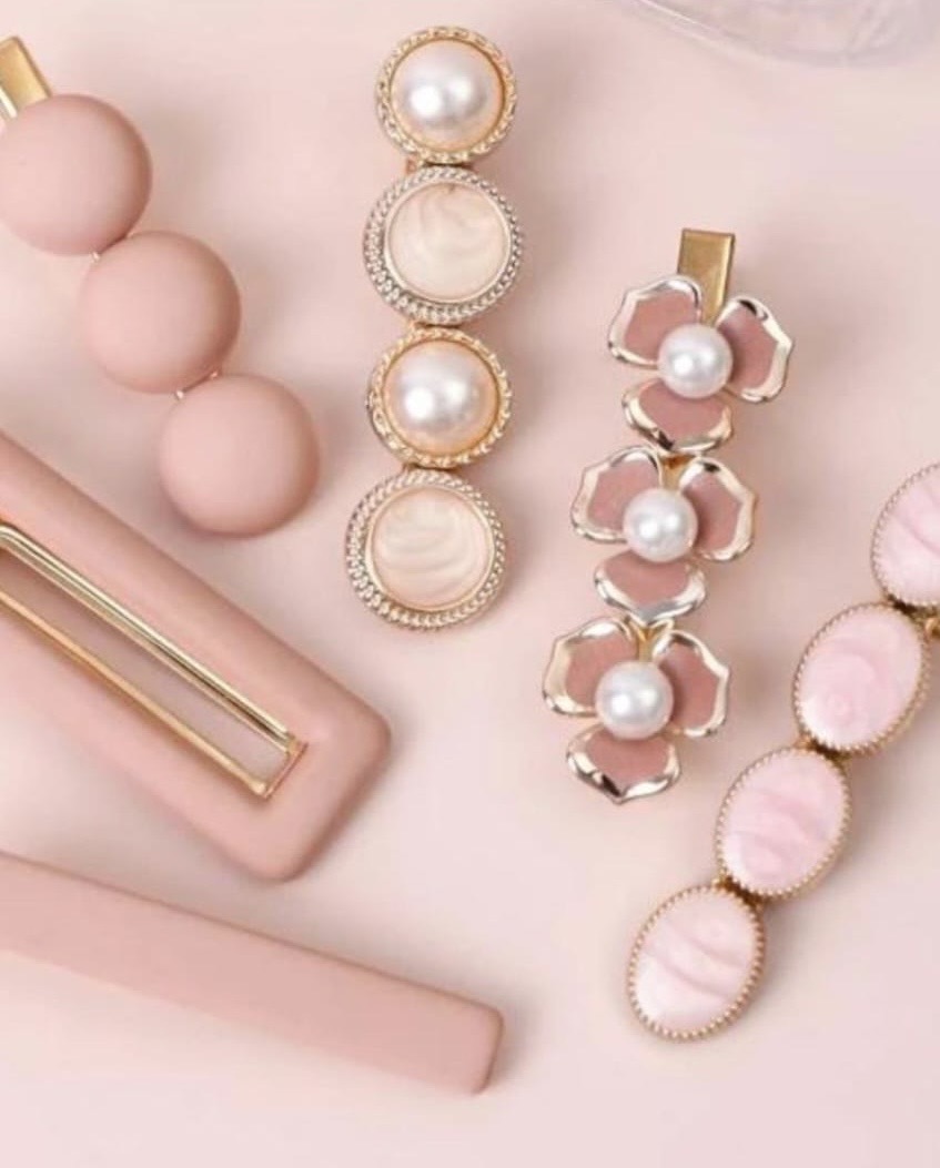 Elegant Pink Hair Clip Set