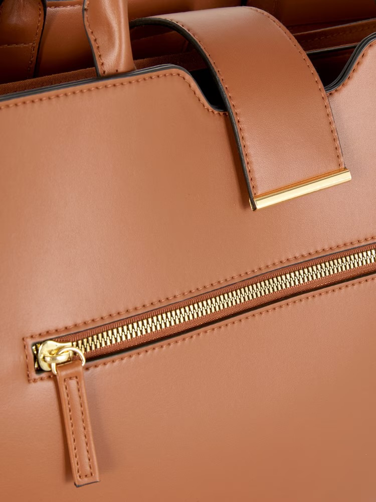 Primark - Faux Leather Tote Bag - Tan