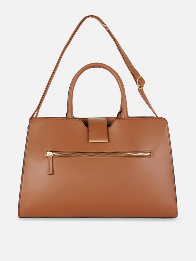 Primark - Faux Leather Tote Bag - Tan