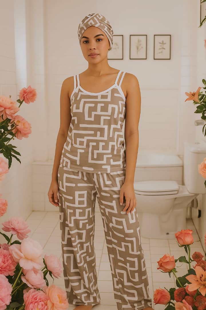 Pyjama à motifs géométriques