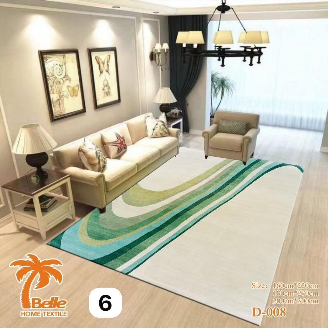 Tapis moderne vert blan pour salon