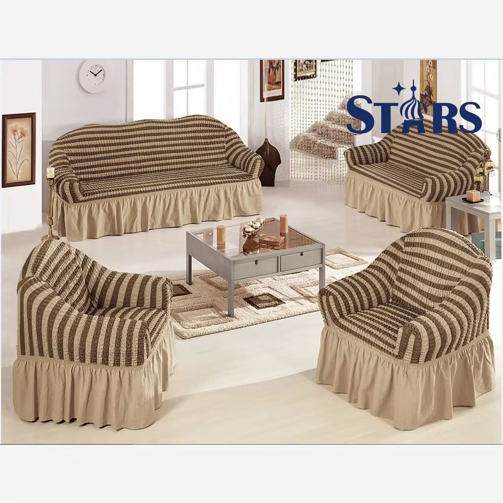 Housse de canapé rayée 7 places