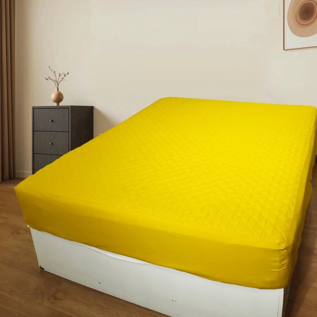 Drap-housse imperméable jaune pour lit double