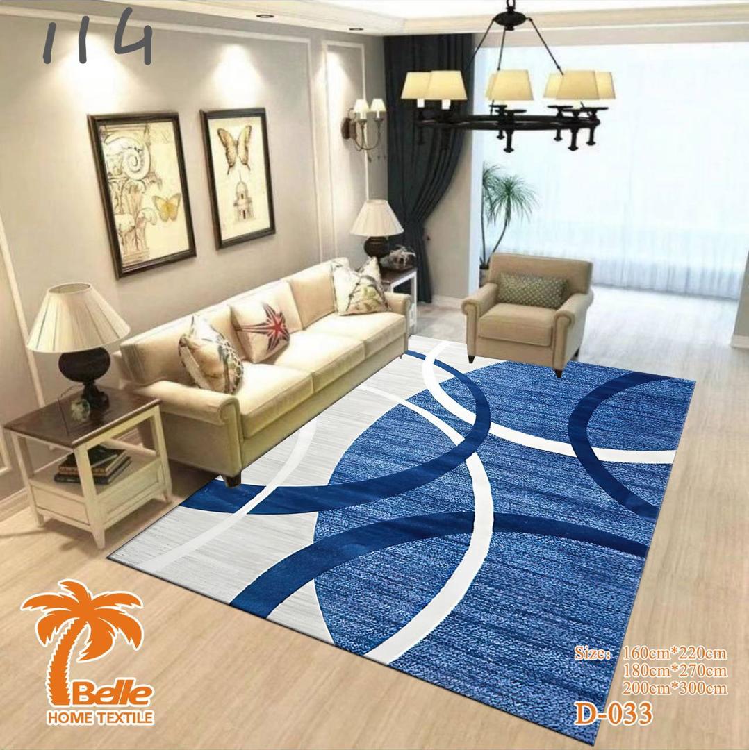 Tapis moderne bleu et blanc D-033