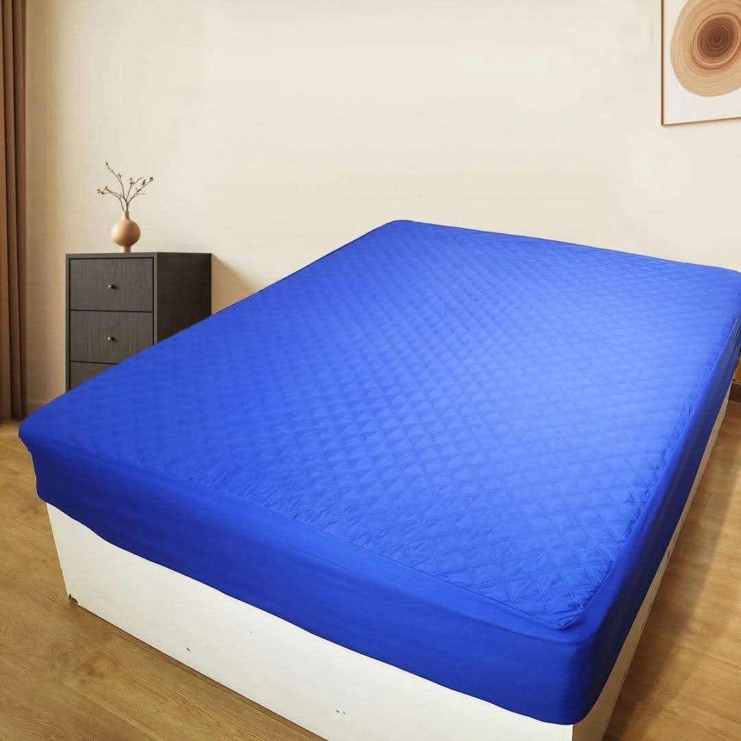 Housse de matelas bleue imperméable
