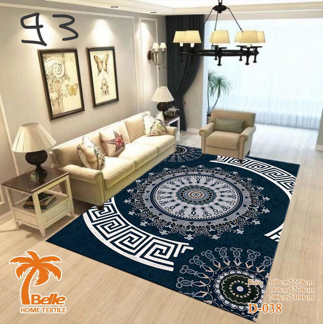 Tapis décoratif mandala bleu