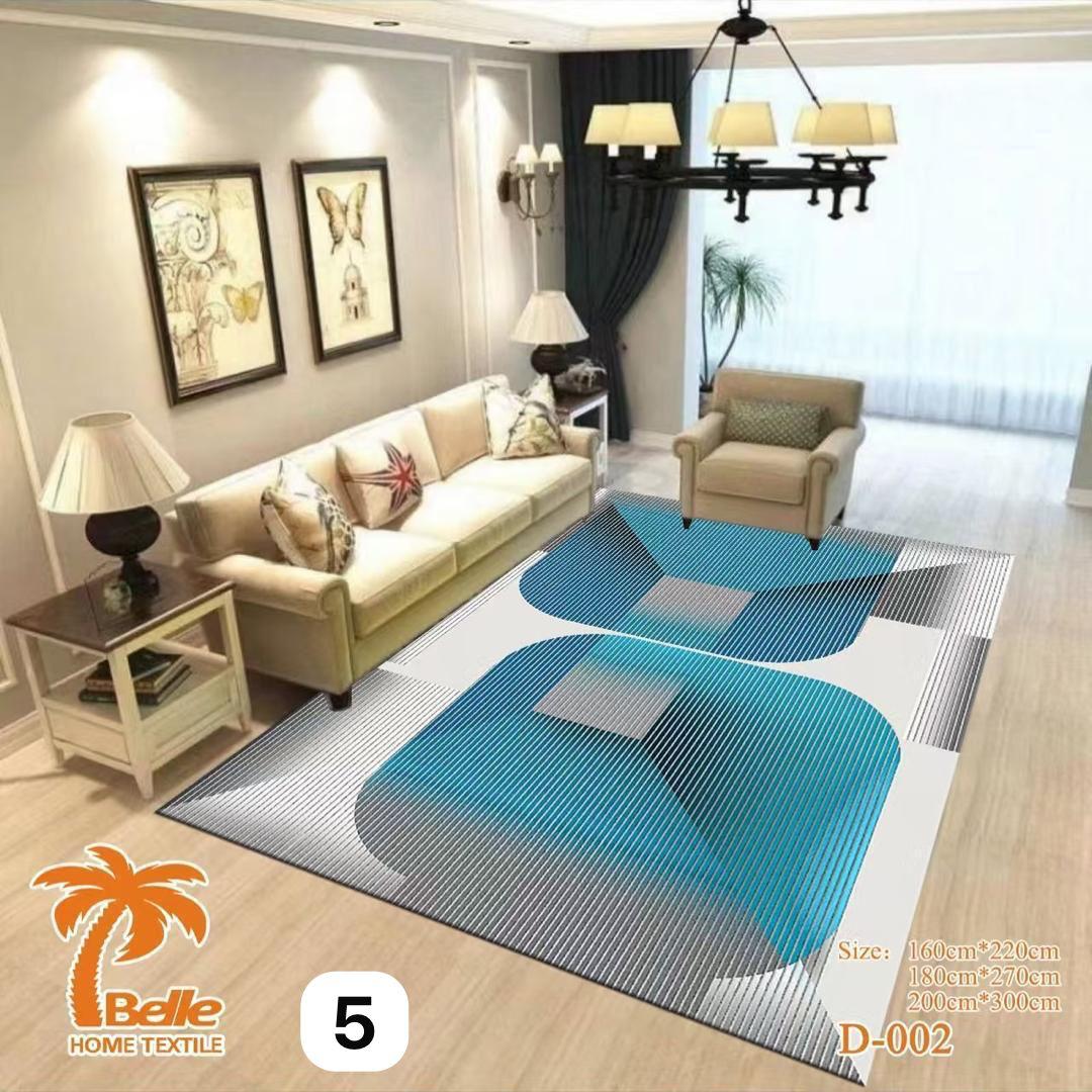 Tapis moderne pour salon bleu gris