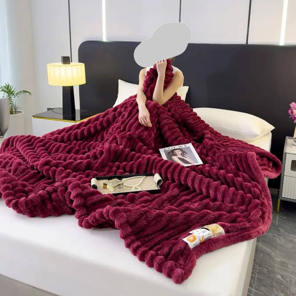 Couverture en peluche bordeaux Canada très lourdes de 3 places