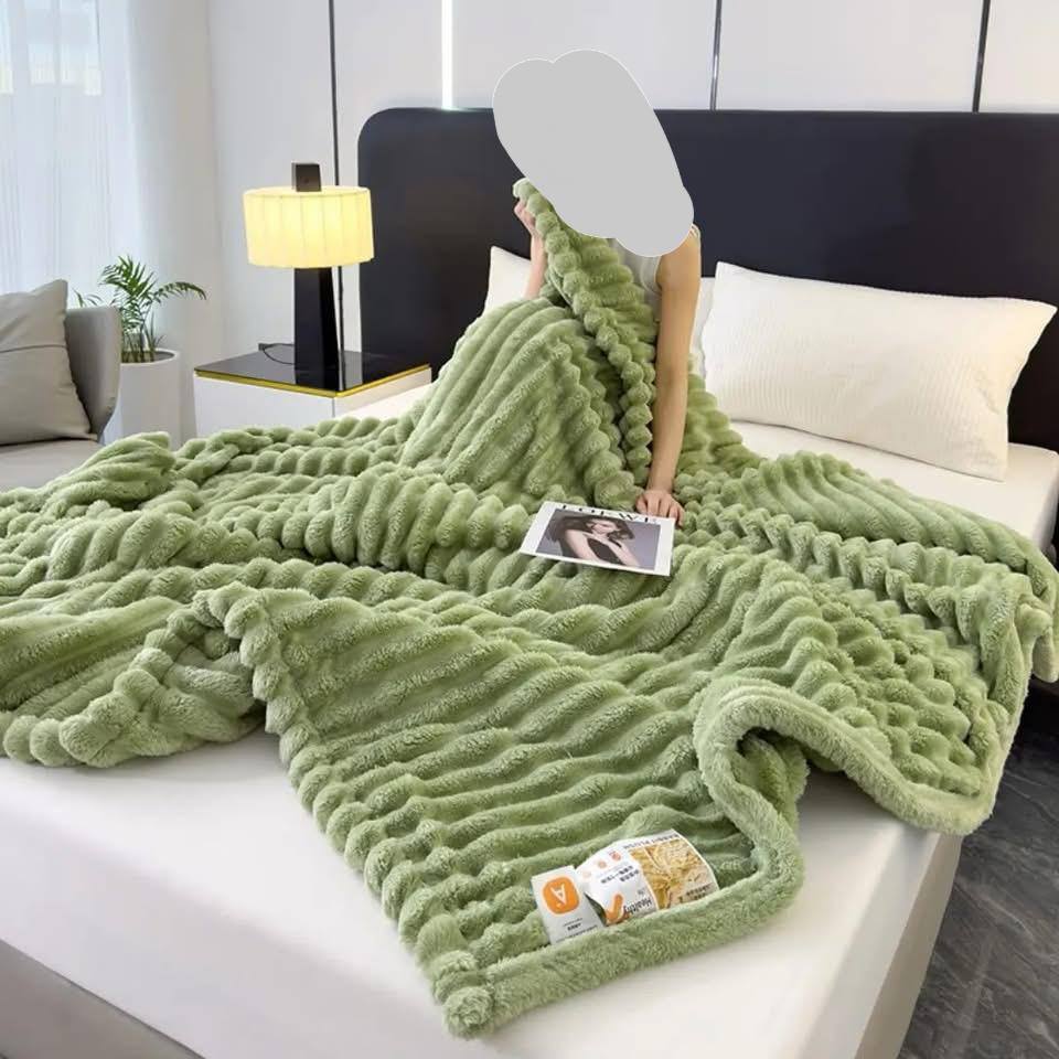 Couverture en peluche verte Canada très lourde de 3 places