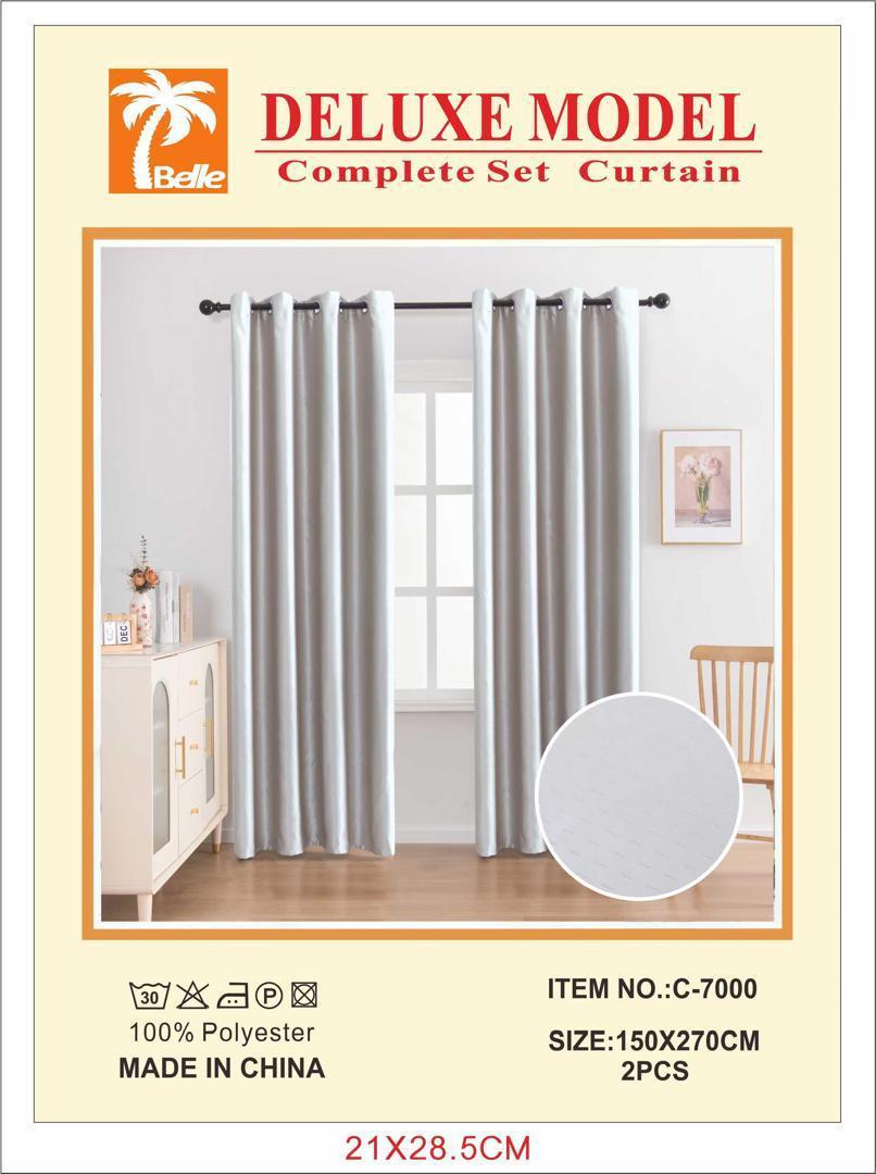 Rideaux Deluxe blanc 1m50 largeur sur 2m70 longueur