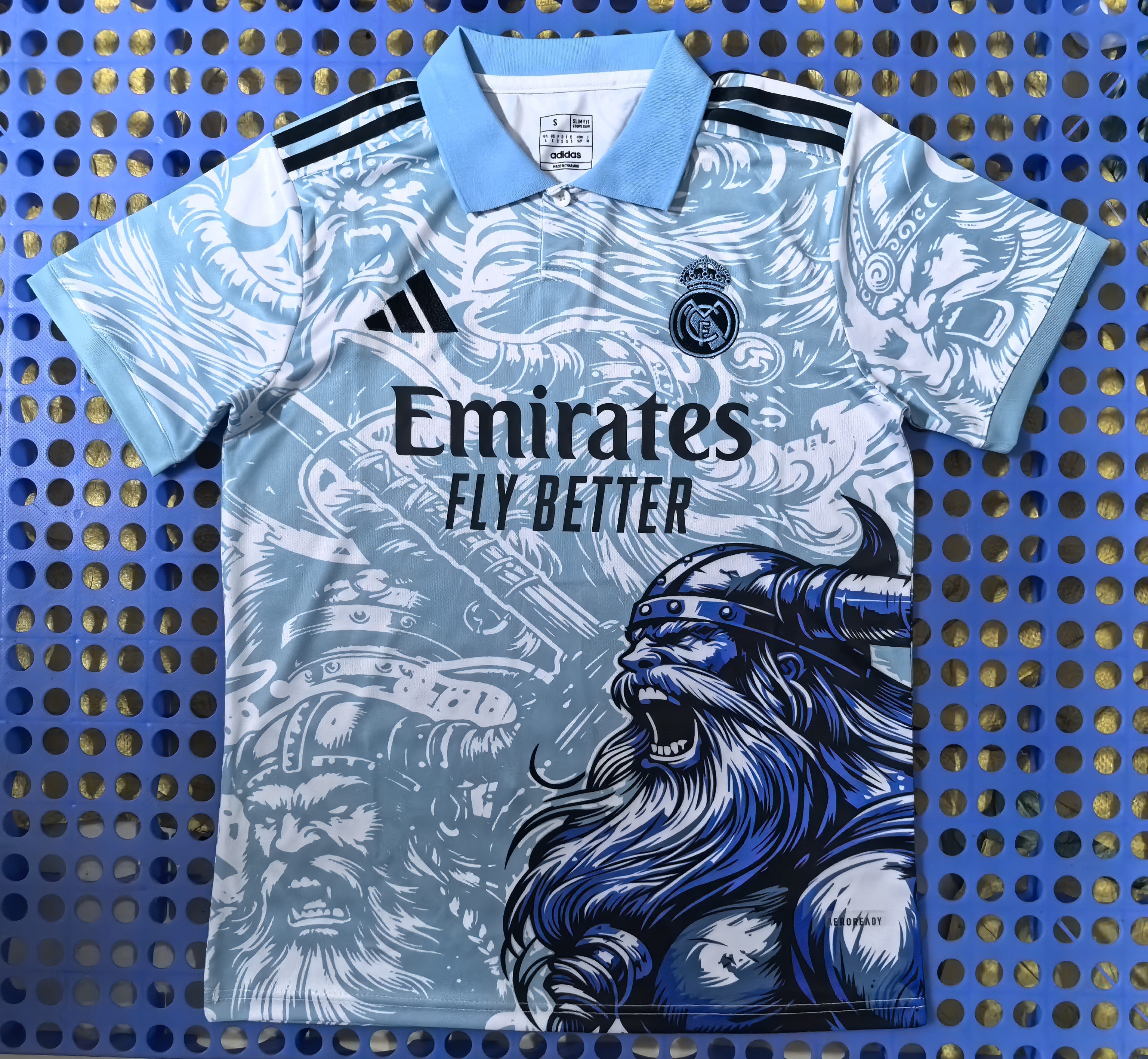 2025 Real Madrid Viking EditionSpecial Edition Football Jersey Lake Blue