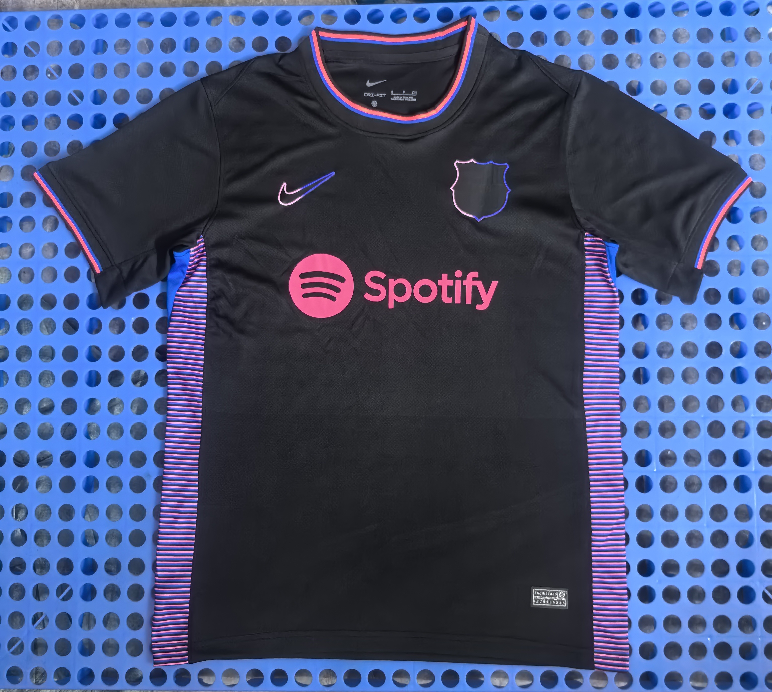 FC Barcelona Black Training Shirt Spotify Version Jersey