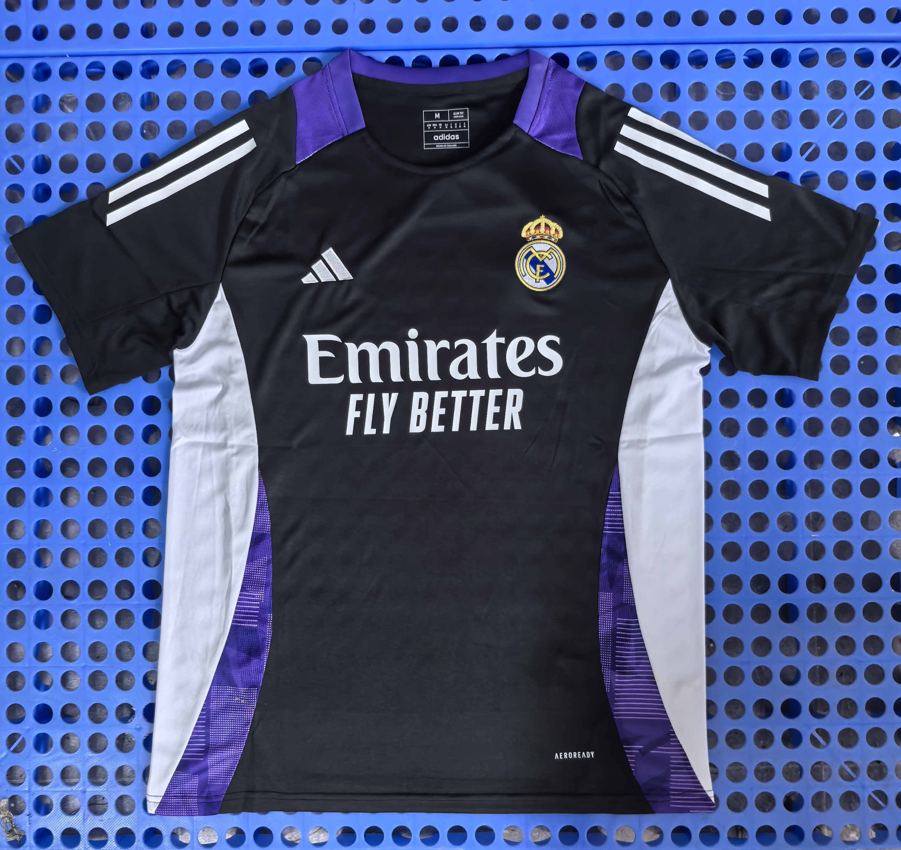 2025 Real Madrid Adidas Pre-match Training  Football Jersey White and Purple